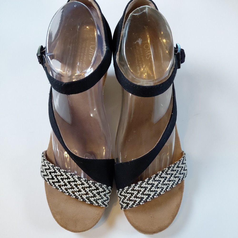 TOMS Clarissa Wedge Sandals 301215 Size 10 Espadrille